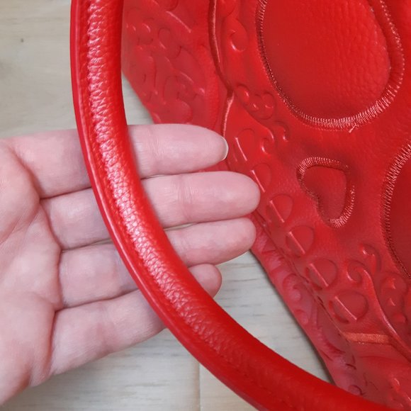 Loungefly Red Lattice Skull Tote - Picture 11 of 13